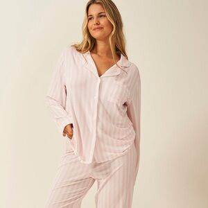 Stripe and Stare Pink Striped Women's Pajama Set